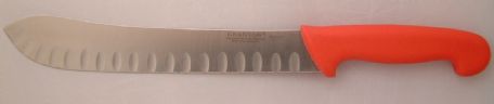 Granton Butcher Scimiter knife Red Handle